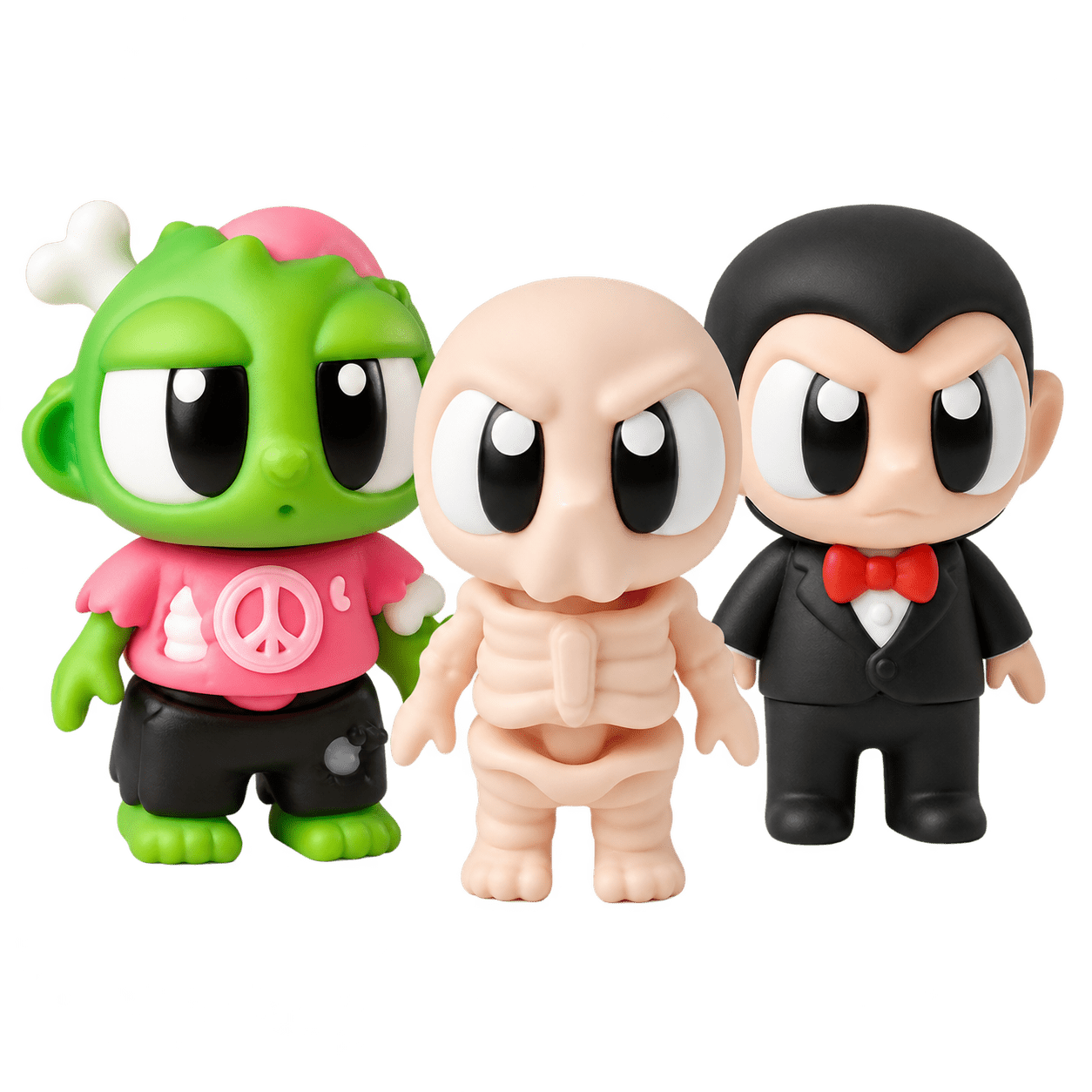 Bill, Boni y Vlad: el zombi, el esqueleto y el vampiro de MochiZoo